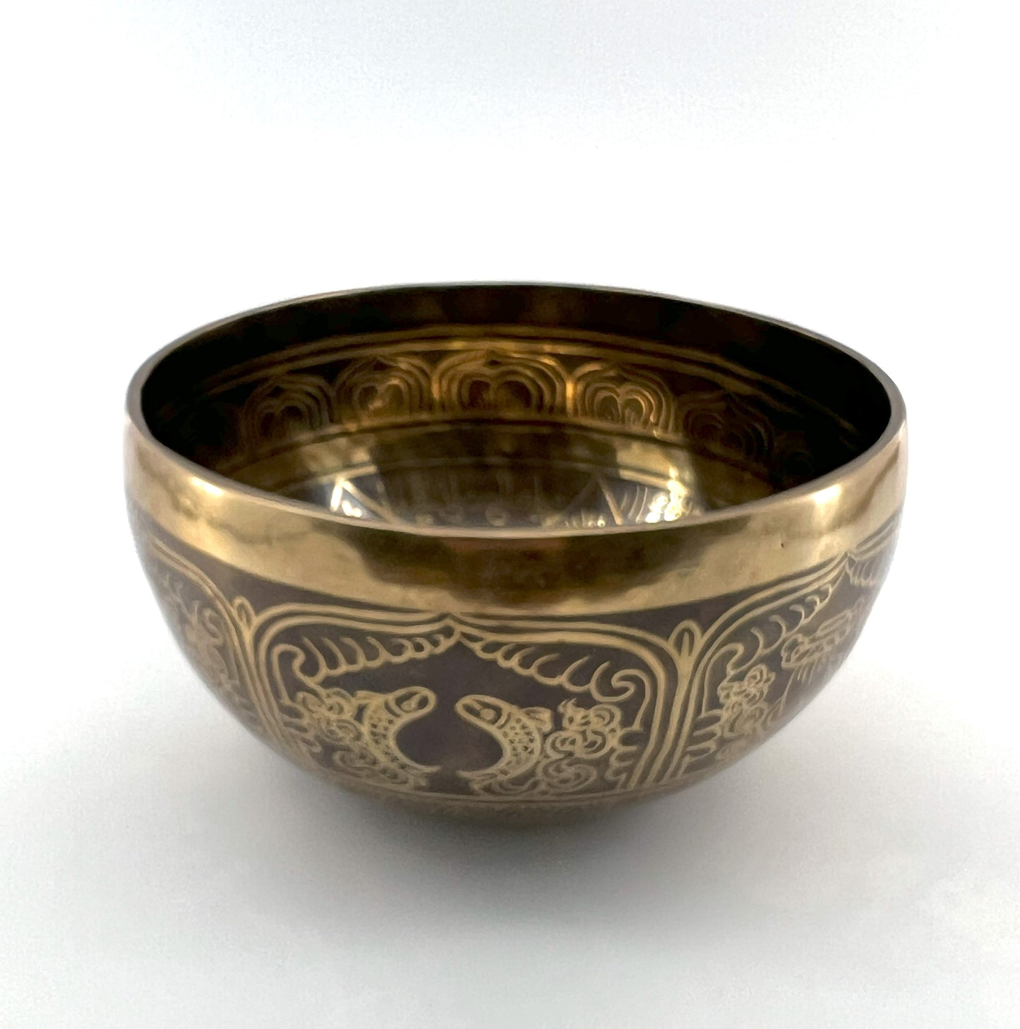 Tibetan Singing Bowl - 8 Auspicious Symbols - Throat Chakra 2