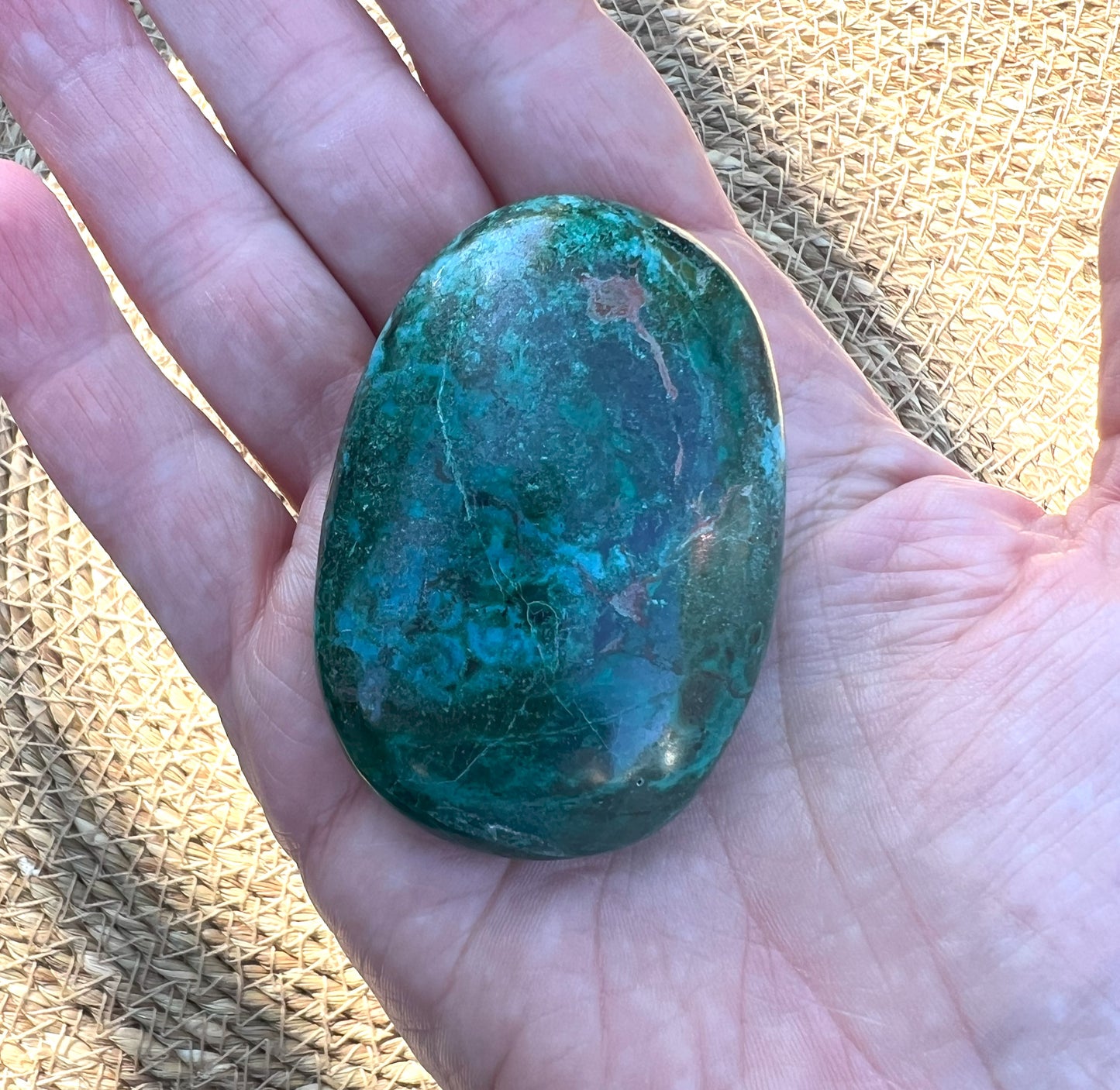 Chrysocolla & Malachite Palmstone - 1