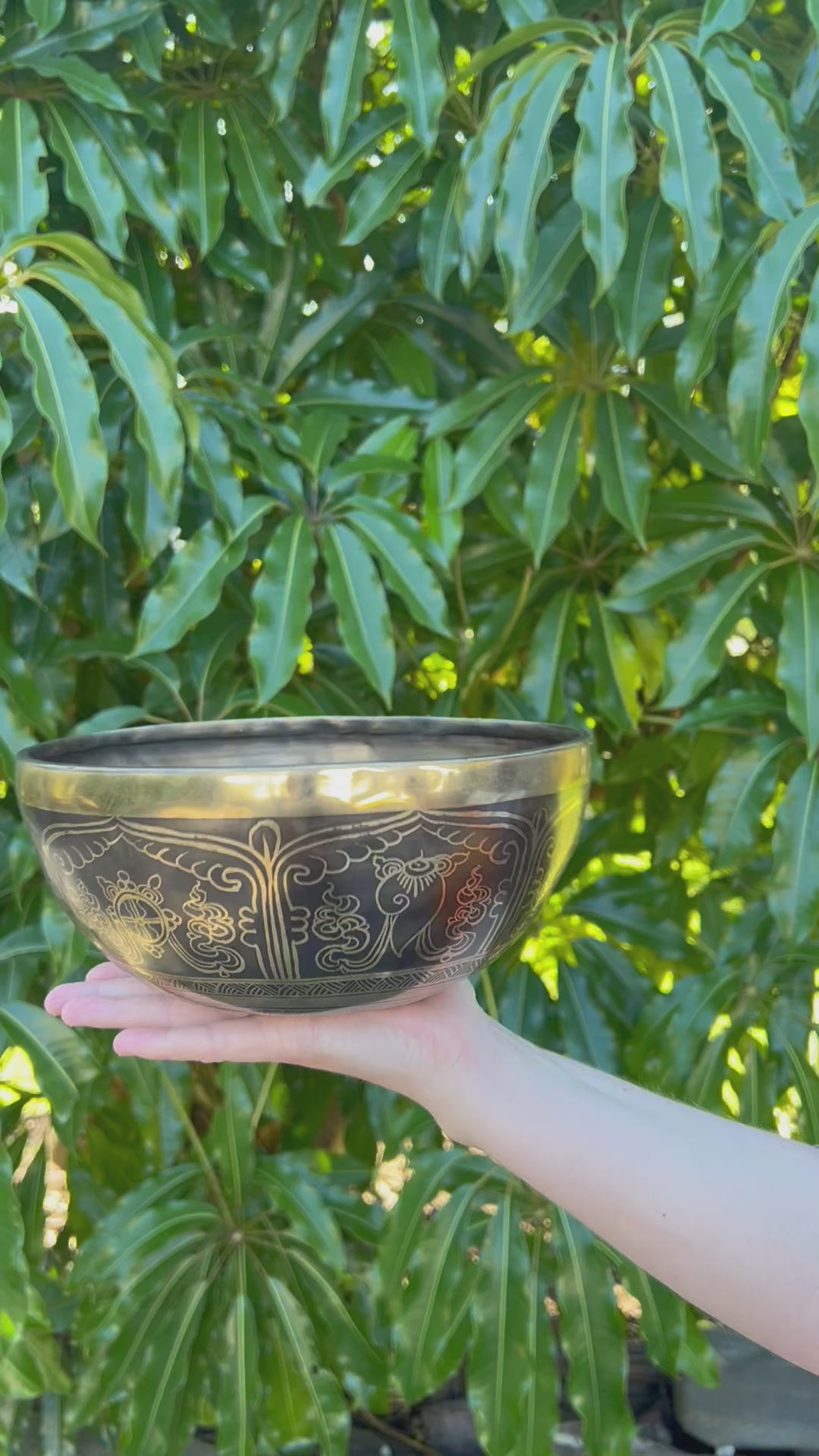 Tibetan Singing Bowl - 8 Auspicious Symbols - Root Chakra 2